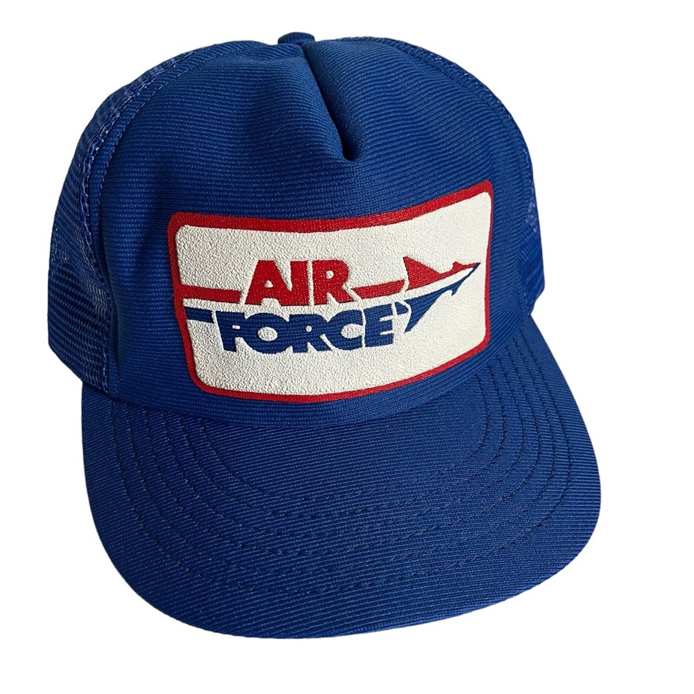 80s Vintage Air Force Puffy Print Trucker Hat